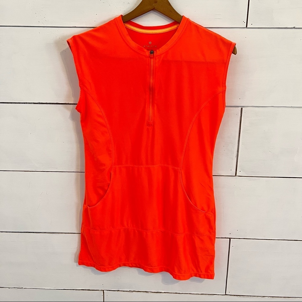 Athleta Half ZIP Sleeveless Tunic with Kangaroo Pocket. Size XSmall.